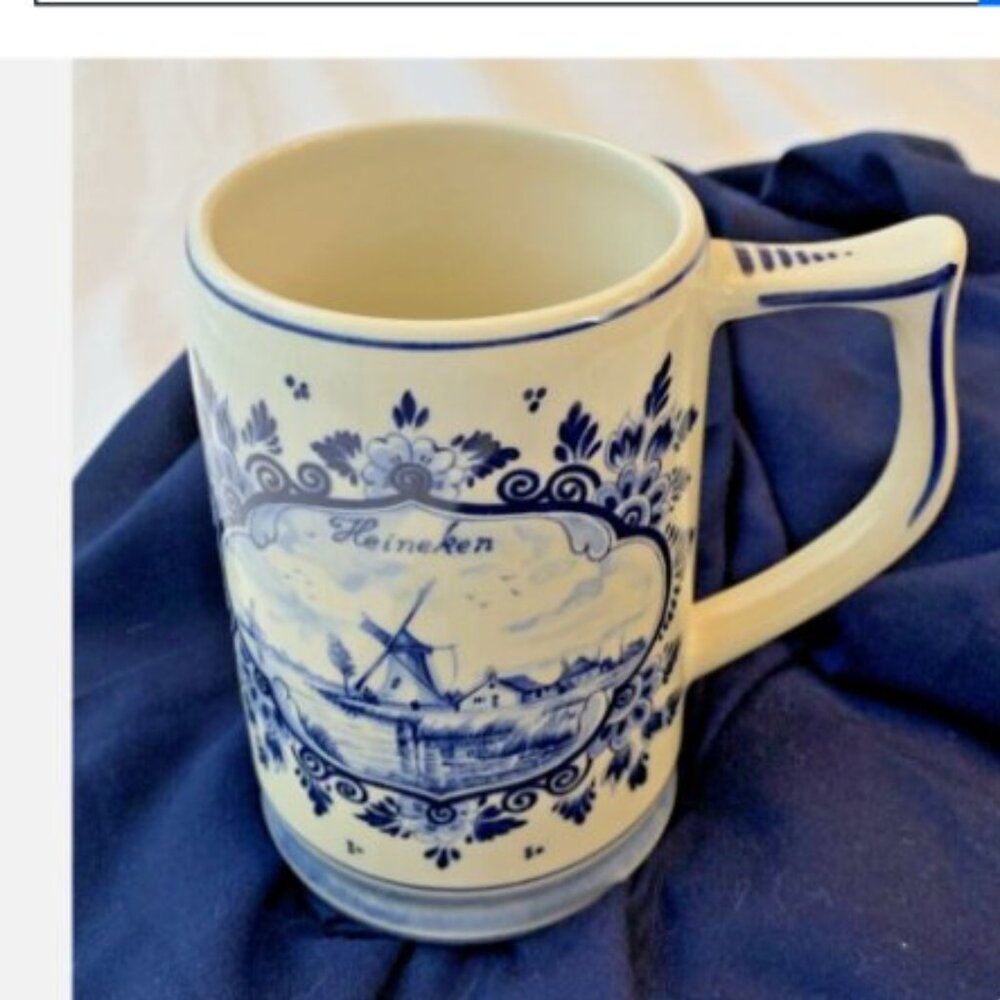 5 Delft Blue Heineken Beer Stein Mugs made in Holland - Picture 6 of 7